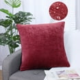 thumbnail image 2 of Unique Bargains Soft Water Repellent Throw Pillow Covers Burgundy 16"x16", 2 of 8