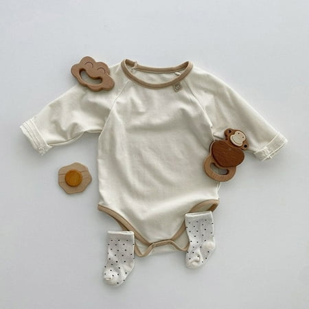 

Aayomet Winter Rompers Baby Boy Baby Girl Boy Outfit Game Day Oversized Sweatshirt Romper Long Sleeve Top Fall Clothes Beige 6-12 Months