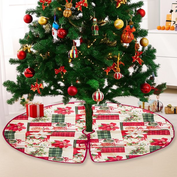 Falda para Árbol de Navidad Multicolor de Tela, 60X60 Cm, Decoración Clásica con Elementos, Ideal para Regalo | Dcc251008002D