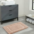 thumbnail image 5 of Jean Pierre New York Sophie Border 100% Cotton Bath Mat - Non-Slip Bath Rug - Pink Dusty Rose - 17" x 24", 5 of 8