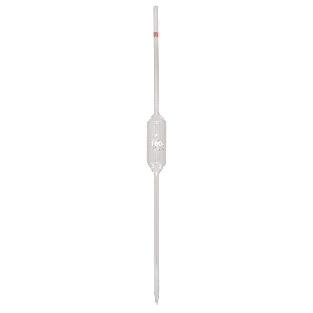 Volumetric Pipette, 100ml Capacity, Pack of 4