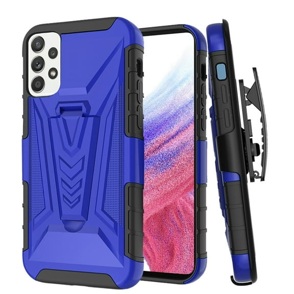 Phone Case for Samsung Galaxy A53 5G Combo Rugged Swivel Belt Clip Holster Heavy Duty Hybrid Armor Rubber with Kickstand Stand Cover for Galaxy A53 5G - Blue