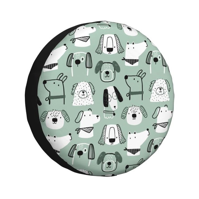 Fotbe Puppy Funda de Llanta de Repuesto con Estampado, Engrosada, Ajuste Universal para Jeep, Remolque, RV, SUV, Camión-14 inch