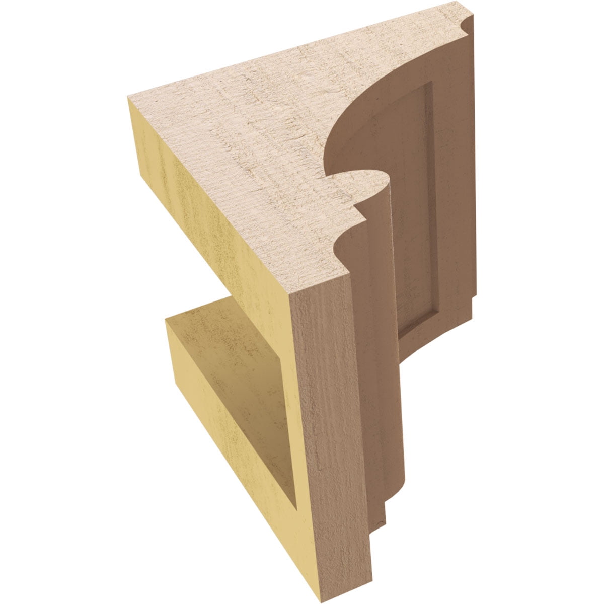 4"W x 4"D x 4"H Wide Diane Rough Cedar Woodgrain TimberThane Corbel, Primed Tan