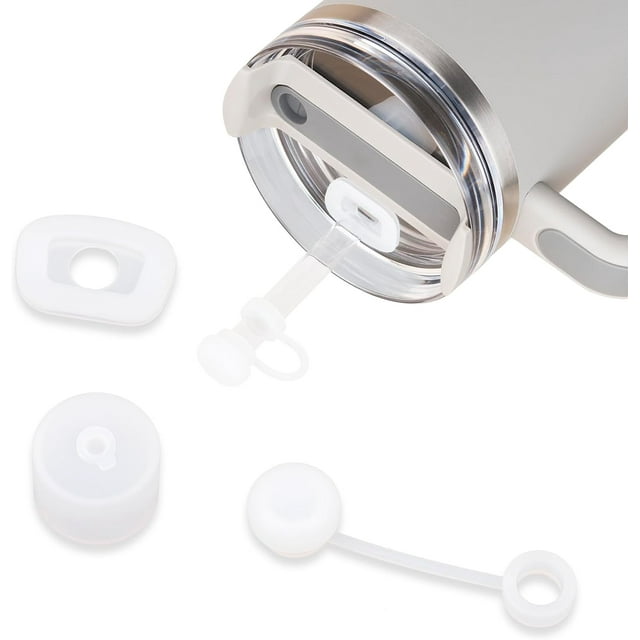 Paquete de 3 compatibles con vaso Stanley de 30 y 40 onzas, tapa de pajita de flores de 10 mm, lindas fundas de pajita de silicona, protectores de pajita, tapas de pajita de silicona suave de varias f