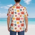 thumbnail image 4 of Fuzoiu Crabs And Seastars Print Hawaiian Shirt for Men, Summer Beach Casual Short Sleeve Button Down Shirts, Men’s Beach Summer Shirts with Pocket,Small, 4 of 7