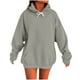 thumbnail image 3 of Manga larga blanca,Sudadera informal de manga larga con capucha para mujer, con bolsillo, tejido de poliéster suave, para uso diario, sopatenor, 3 of 9