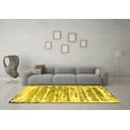 thumbnail image 3 of Ahgly Company Machine Washable Indoor Round Oriental Yellow Industrial Area Rugs, 5' Round, 3 of 4