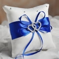 thumbnail image 4 of VONKY Ring Cushion Satin Ribbons Bowknot Rings Pillow Full Filling Exquisite Easy Matching Wedding Accessory Jewelry Shop Bridal Blue 20*20cm, 4 of 9