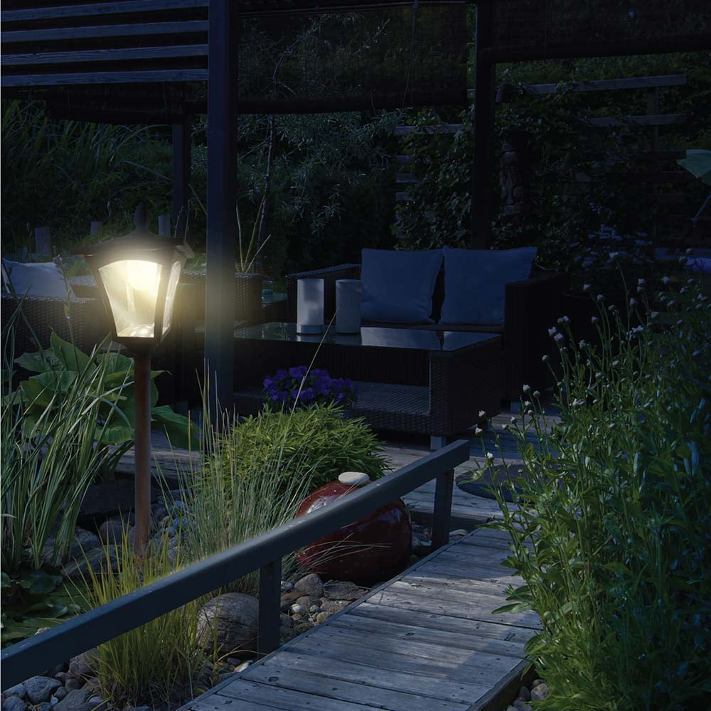 Home Zone Solar Powered Outdoor Post Lamp Light, 69" Tall Decorative Garden Landscape Post Lamp, 8 Hours Runtime, Adjustable Height, Dusk to Dawn