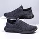 thumbnail image 5 of Mocasines informales para hombre, zapatos planos transpirables acolchados para uso diario (44 negro) Ehuebsd Para Estrenar, 5 of 9