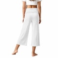 thumbnail image 5 of YaEYa Gaucho Pants for Girls Wide Leg Capri Pants Ruched Waist Cropped Comfy Summer Casual Beach Coluttes Bottom 5-14 Years (White,9-10 Years), 5 of 9