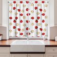 thumbnail image 2 of Ambesonne Fruits Kitchen Curtains, Vibrant Fruit Slices, 55"x39", Eggshell Red, 2 of 3