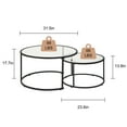 thumbnail image 4 of Glory Patio Modern Curved Steel Coffee Table with 1 Big and 1 Small, Black, 4 of 7