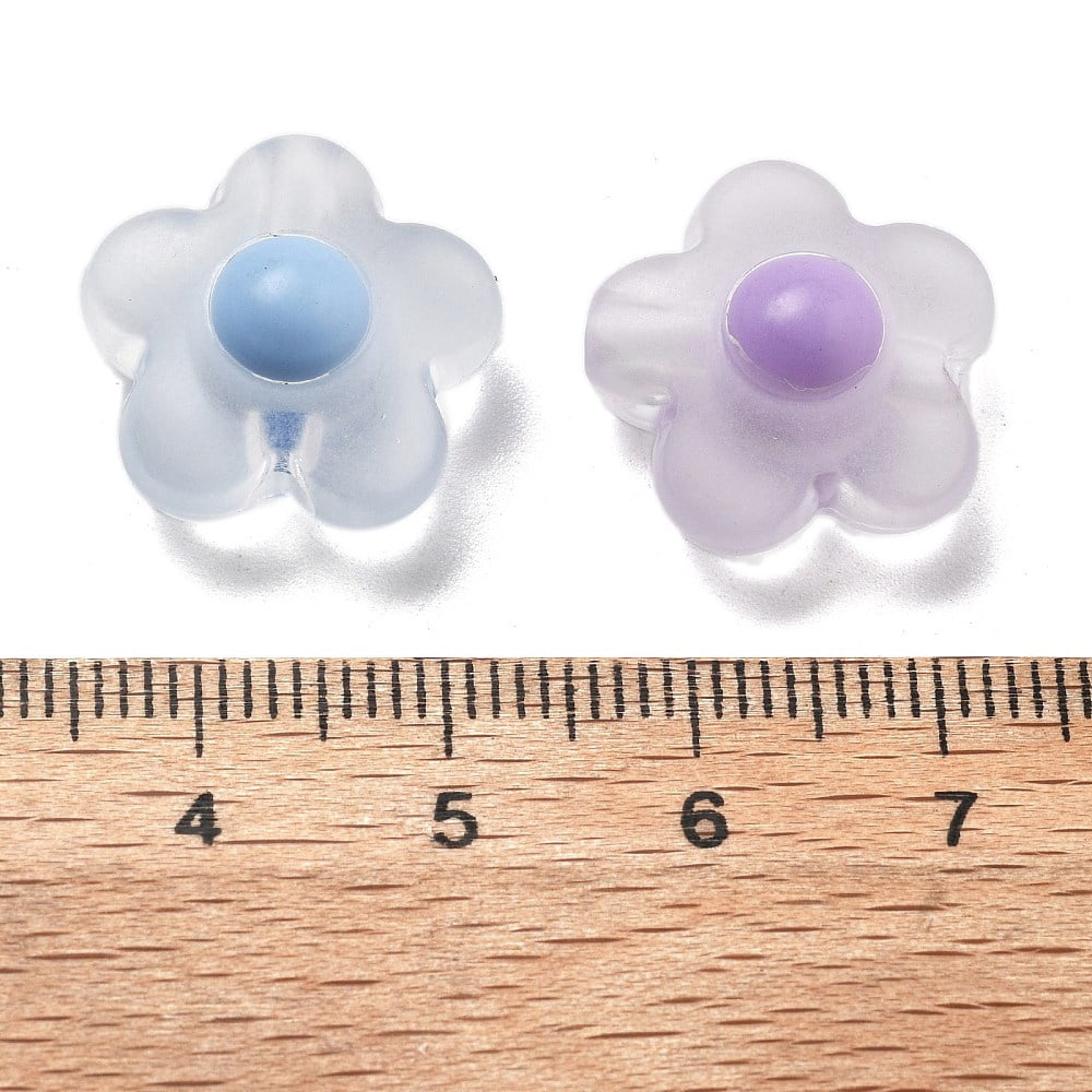 500 g Frosted Transparent Acrylic Beads Bead in Bead Flower Mixed color 16x17x9.5mm Hole: 3mm 406pcs/500g.