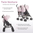 thumbnail image 4 of Dream On Me Twin Venture Umbrella Stroller, Pink, 4 of 13