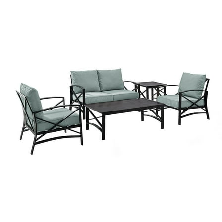 Outdoor Conversation Set Metal 5 Piece Patio Seating Set with Cushions
