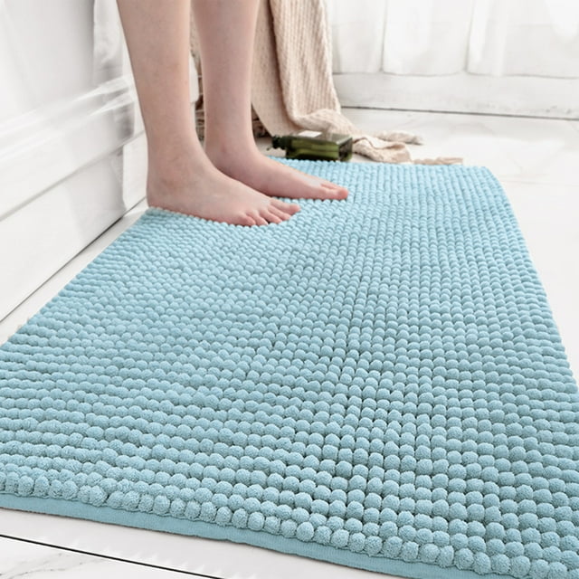 Vrorvz Non-Slip Microfiber Shag Bathroom Rug Mat Soft Plush Bath Rug for Bathtub and Shower Absorbent Machine Washable Quick Dry with Non-Slip PVC Bottom Protects Floors