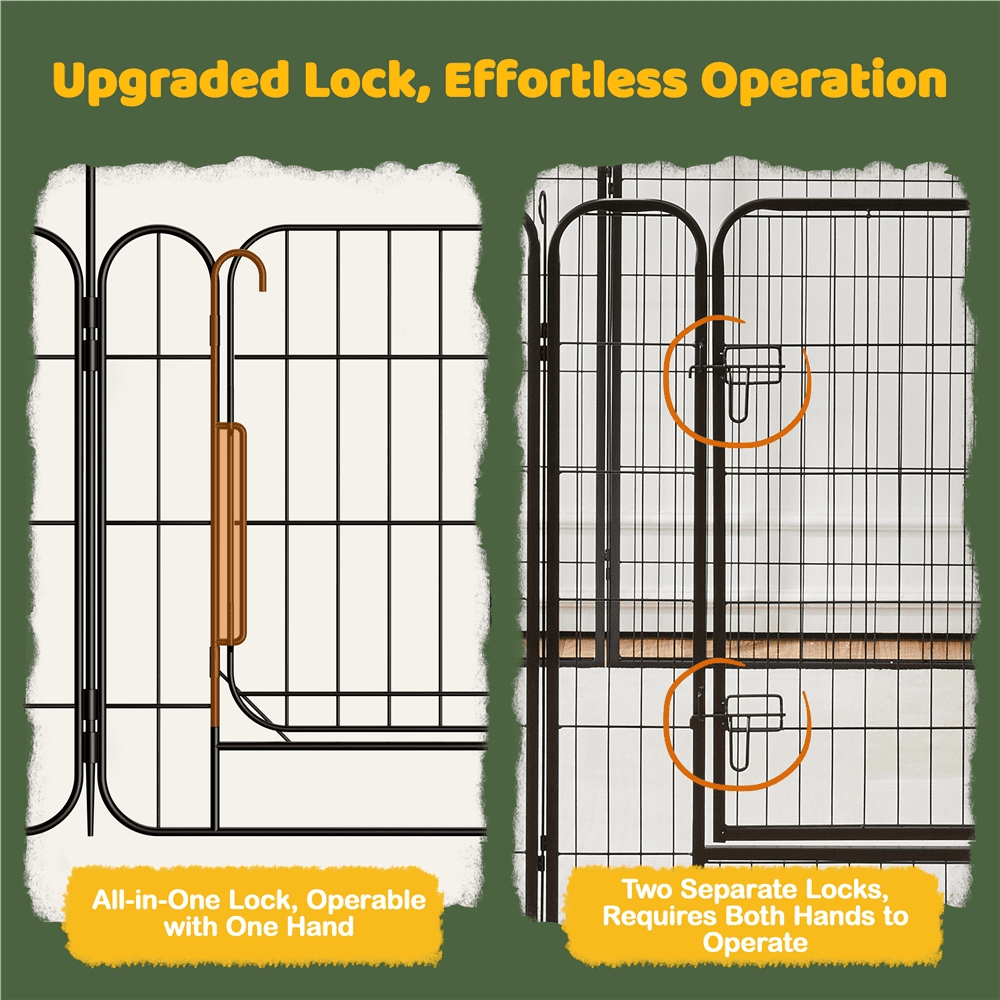 Renwick 8 Panels 20" Tall Foldable Dog Playpen Panels, Black