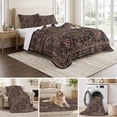 thumbnail image 6 of King Quilt Set 96''x106'', Retro Boho Lightweight Bedspread Coverlet Set with 2 Pillow Shams, Modern Geometric Abstract Art Breathable All Season Quilt Bedding for Bedroom/Guest Room, 6 of 9