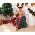 thumbnail image 5 of U2SKIIN Mens Fleece Pajama Pants, Comfy Plaid Lounge PJ Bottoms with Pockets,(Burgundy-snow,2XL), 5 of 6