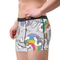 thumbnail image 3 of Kdxio Men's Boxer Briefs with Unicorn DoingYoga Print - Comfortable and Breathable Underwear for Everyday Wear, 3 of 7