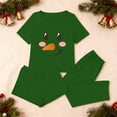 thumbnail image 4 of EchfiProm Womens Christmas Pajamas Sleepwear Green 3PC Set Fall Short Sleeve Long Pants Funny Lounge Sets for Adults, 4 of 8