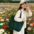 thumbnail image 2 of Mwjwdo Women's Solid Smooth Faux Leather Vintage Underarm Tote Bag, Casual Large Shoulder Purse for Everyday Errands Green, 2 of 5