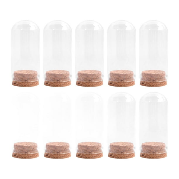 10 piezas de cúpulas de vidrio, campanas de cristal, accesorios para frascos decorativos transparentes, exhibición 30 mmx60 mm