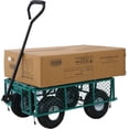 thumbnail image 4 of Heavy-Duty Steel Garden Cart with Removable Sides, 550 lb Capacity, 10" Tires - Versatile Utility for Yard, Landscaping, 3 cu ft (Green), 4 of 16
