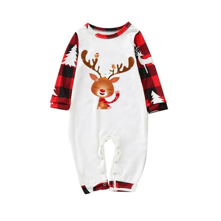 

Christmas Pajamas for Family Parent-Child Outfit Winter Fall Matching Cute Print Plaid Long Sleeves Soft Festive Pajama Sets