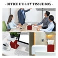 thumbnail image 6 of Goofa Maroon Tissue Box Cover PVC Leather Tissue Holder Square Facial Tissue Case Facial Paper Organizer Dispenser for Bathroom, Vanity Countertop, 6 of 8