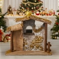 thumbnail image 3 of KUETH Nativity Set Fabric Wooden Stable Creche for Christmas Nativity Set 7.9 Inch, 3 of 6
