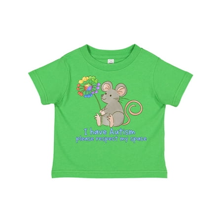 

Inktastic I Have Autism Please Respect My Space Mouse with Flower Gift Toddler Boy or Toddler Girl T-Shirt