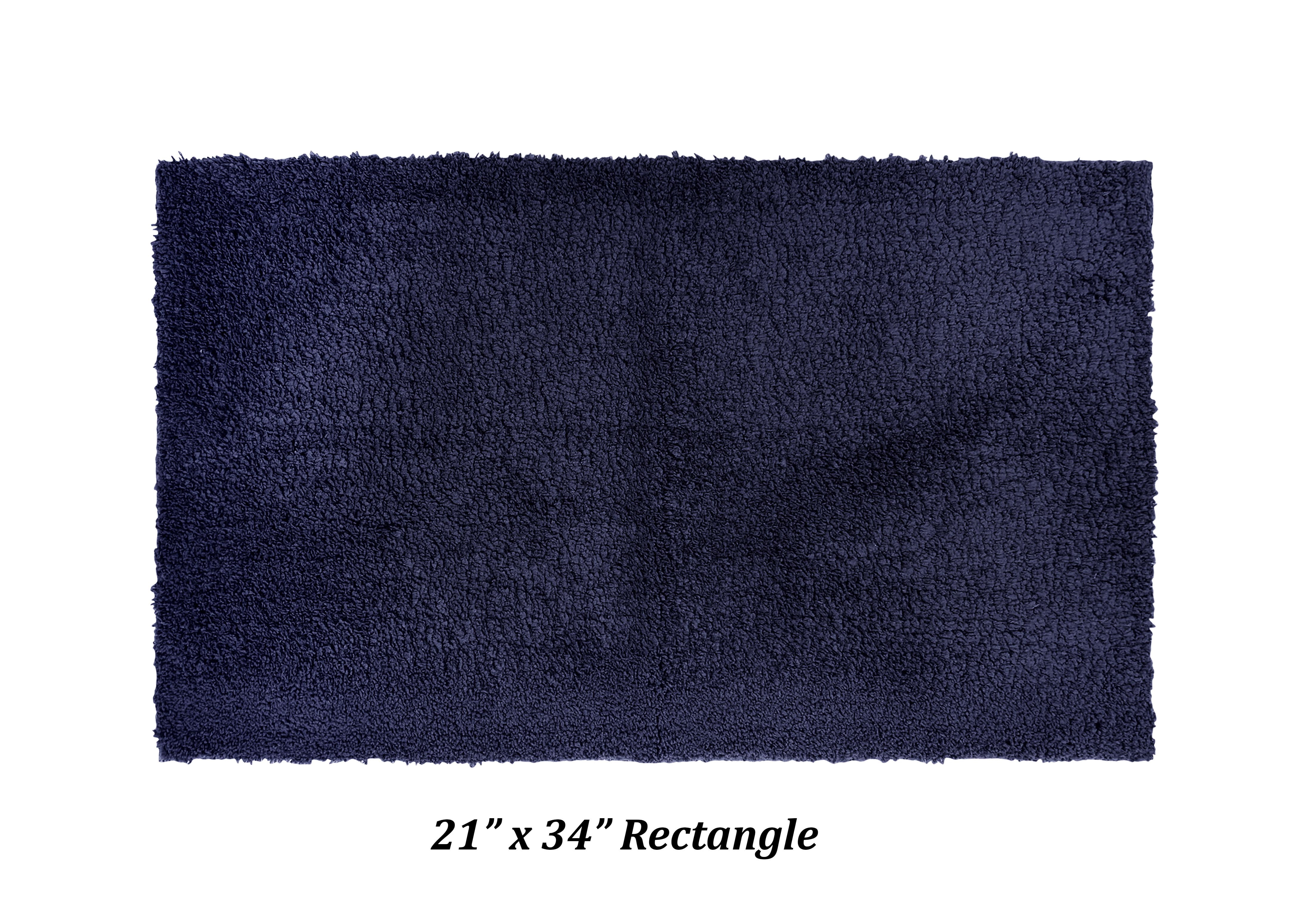 Better Trends 5 Piece Bathroom Rug Set 100% Polyester Bath Rug, Water Absorbent Non-Slip Bath Mat Machine Washable Micro Plush Collection - Navy