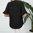 thumbnail image 5 of ALLLIST Womens Tops Clearance Under $10 Black Short Sleeve Flounce Solid V-Neck T-Shirts Blouse for Women L, 5 of 5