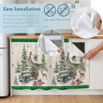thumbnail image 4 of Christmas Cabinet Dishwasher Hidden Curtains, Privacy Closet Door Curtain, Xmas Truck Trees Elk Gifts House Winter Plaid Green Adhesive Dust Proof Under Sink Skirt for Bathroom Kitchen 35"x35", 4 of 8