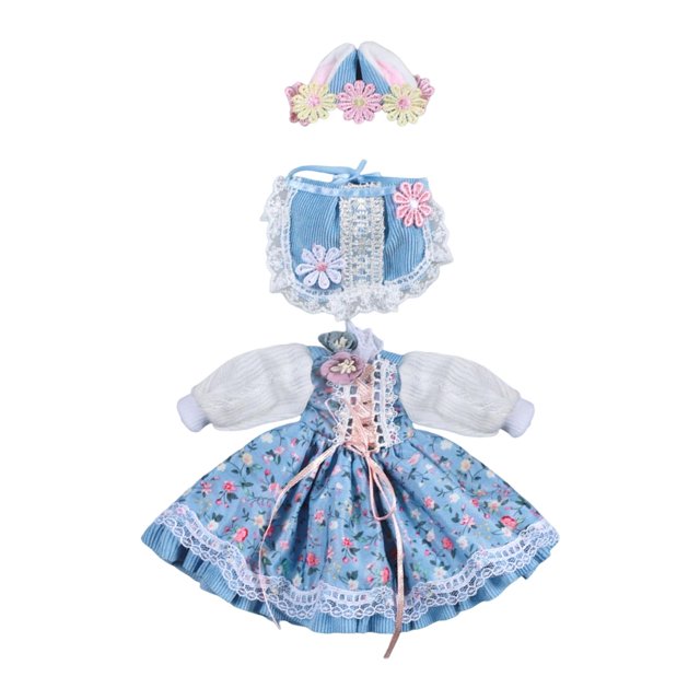 Ropa de muñeca Adorable Lovely para muñecas de bebé de 30 cm/12 pulgadas ropa Manga Larga Azul Zulema Trajes de muñecas BJD