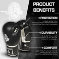 thumbnail image 2 of 12oz - Guante de boxeo duradero - Gran estabilidad - Guante de boxeo negro para artes marciales, 2 of 5