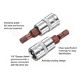 thumbnail image 4 of Uxcell 3pcs H4 Hex Bit Socket 1/4" Square Drive Metric Extension Impact Bit Power Nut Driver Set S2 & CR-V Steel Socket Ratchet Wrench Bits, Silver Red, 4 of 7