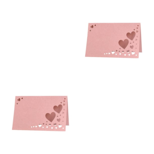 Matsuzay 50 Uds. Pantalla de papel nombres de invitados con estilo con tarjetas de nombre de boda corazón ahuecado tarjeta de identificación rosa 2Conjunto