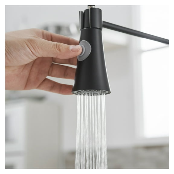 Black Kitchen Faucet with Pull Out Sprayer, Single Handle - Matte Black Sink Faucet, 360 Swivel, Single Lever, Easy DIY Install Black   Kitchen   Contemporary   Ceramic   Stainless Steel