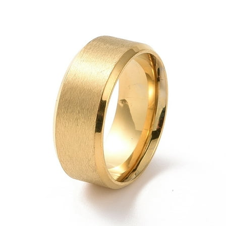 10 pc 201 Stainless Steel Plain Band Rings for Women Golden Inner Diameter: 17mm