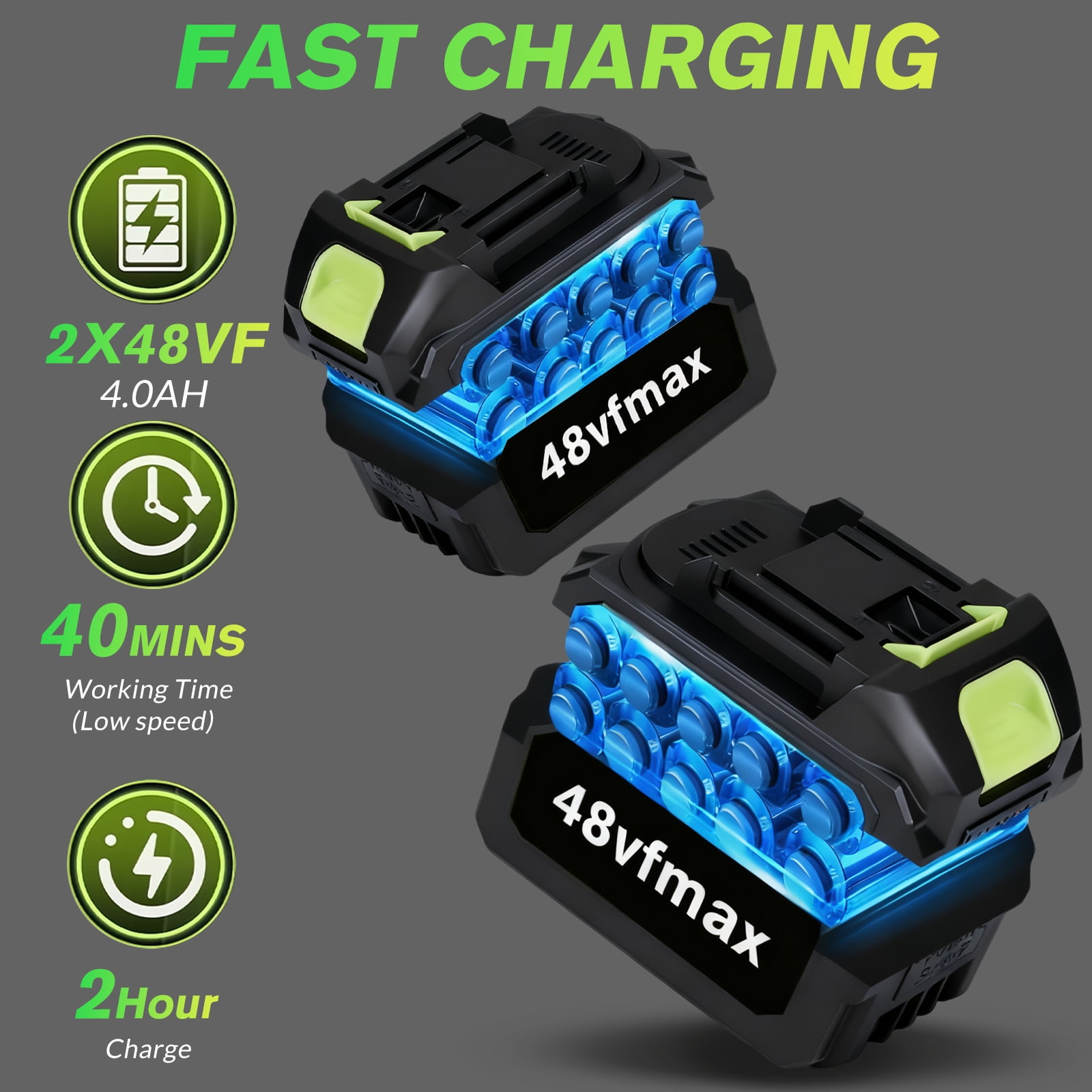 Cordless Leaf Blower 21V 440W 47m/s, Brushless Motor with 2 X 1300mAh Batteries and Nylon Carry Bag