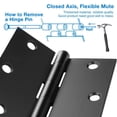 thumbnail image 3 of 12 Pack Square Door Hinges Black Matte 3.5 inch x 3.5" Matte Black Interior Door Hinge TDCHINGES, 3 of 6