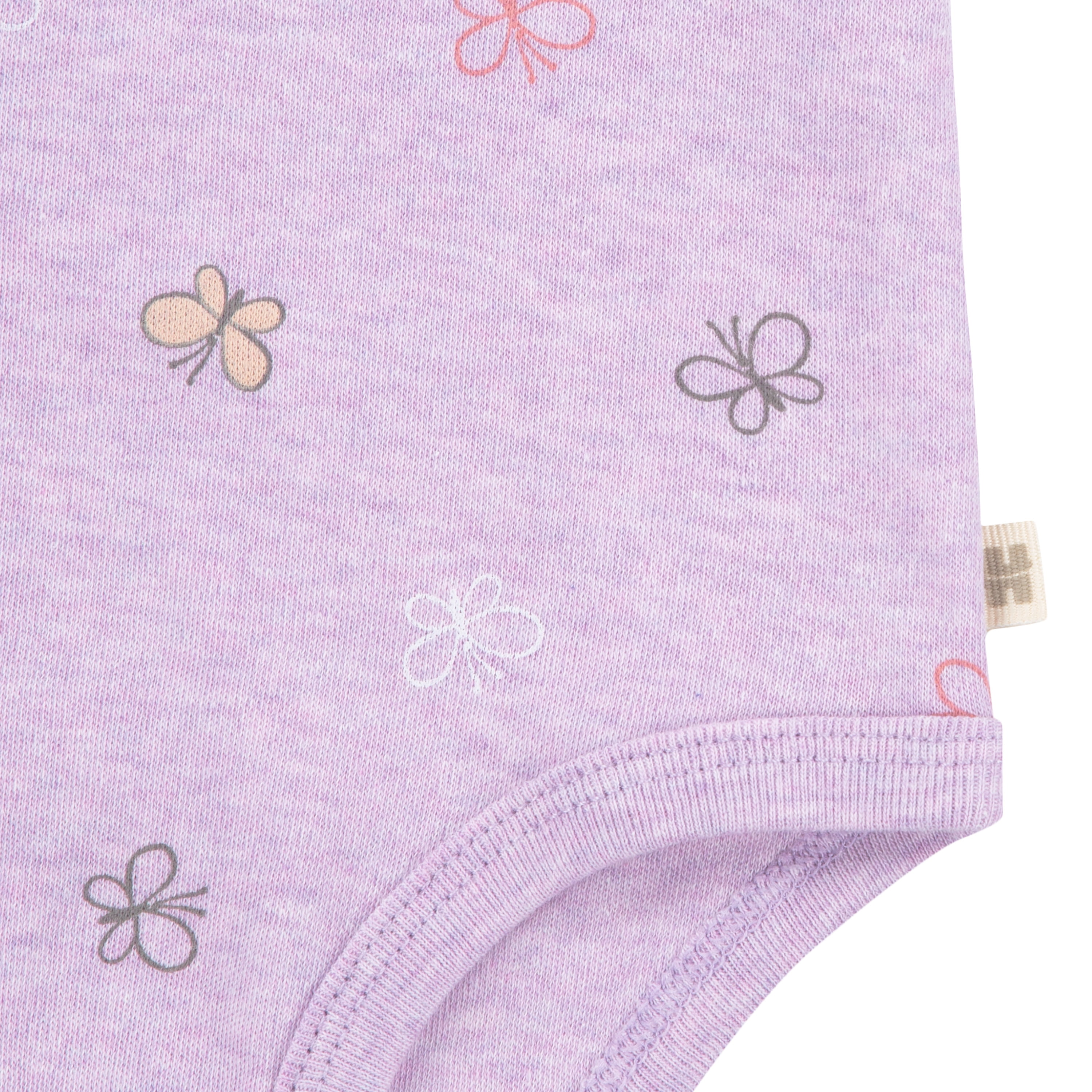 Huggies Baby Girls Butterfly 3 Pack Organic Cotton Bodysuits, Sizes NB-24M