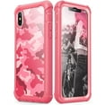 thumbnail image 1 of iPhone X case, i-Blason [Ares] Full-body Rugged Clear Bumper Case with Built-in Screen Protector, Iphone X, Pin k, 1 of 6
