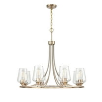 Millennium Lighting Inc Millennium Lighting Ashford 8 Light Modern Gold Chandelier Ceiling Fixture with Clear Glass Shades