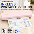 thumbnail image 2 of SWIFINT D810 Portable Printer for Travel, Bluetooth Inkless Thermal Printer, US Letter & A4, iOS/Android Phone & USB Laptop, Pink., 2 of 11