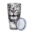 thumbnail image 2 of Bingfone Tiger Butterfly Floral Art for 20 Oz Stainless Steel Travel Mug Double Wall Water Coffee Cup for Home,Office, Outdoor Works Great for Ice Drinks and Hot Beverage-Without Straw, 2 of 8